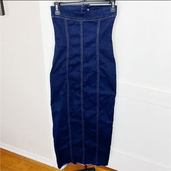 Princess Polly MARZA DENIM STRAPLESS MAXI DRESS INDIGO Nwot Size 2 - Picture 6 of 8